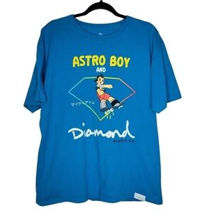 Diamond Supply Co. X Astroboy Anime Graphic T-Shirt in Turquoise Blue